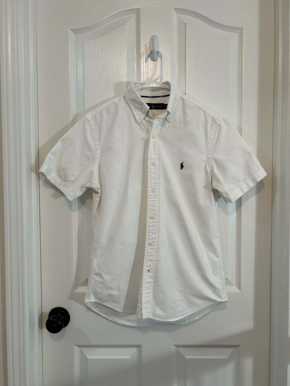 Ralph Lauren White Short Sleeve Oxford Button Down Shirt Size S